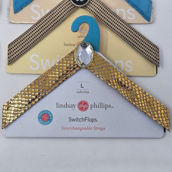 LINDSAY PHILLIPS SWITCH FLOPS LOT OF 6 WOMENS SANDAL STRAPS SIZE 9 10 11 - Picture 5 of 7